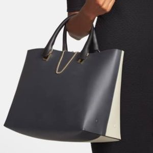 Chloe Baylee Tote Black & Gray Calfskin Satchel